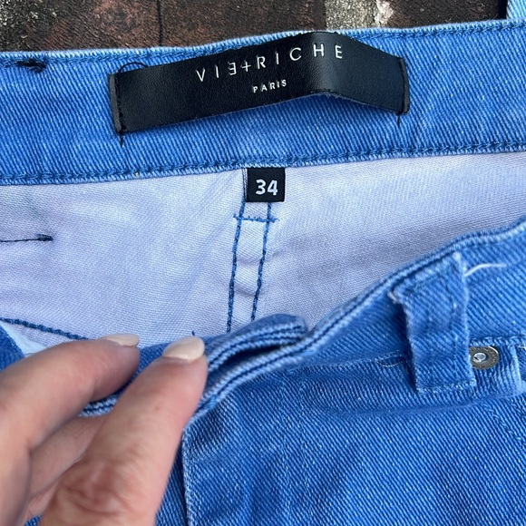 Vie Riche Baroque Print Denim Pants size 34 - Picture 3 of 10